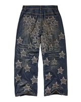 Vale Forever Oil Spill Denim Pants Blue