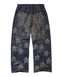 Vale Forever Oil Spill Denim Pants Blue