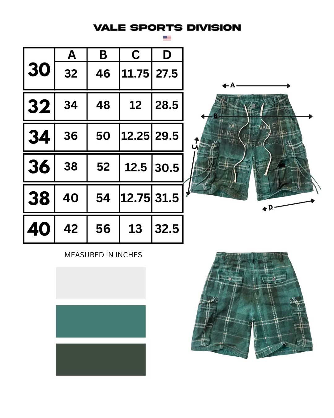 Vale Forever Oxford Camo Jorts Green