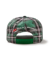 Vale Forever Oxford Snapper green, back with white Valley Sport embroidery, red check logo and green snapback strap, back view