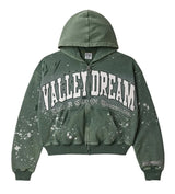 Vale Forever Paint Zip Up Hoodie Green