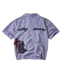 Vale Forever Paris Night Short Sleeve blue, back view with valley dreams script