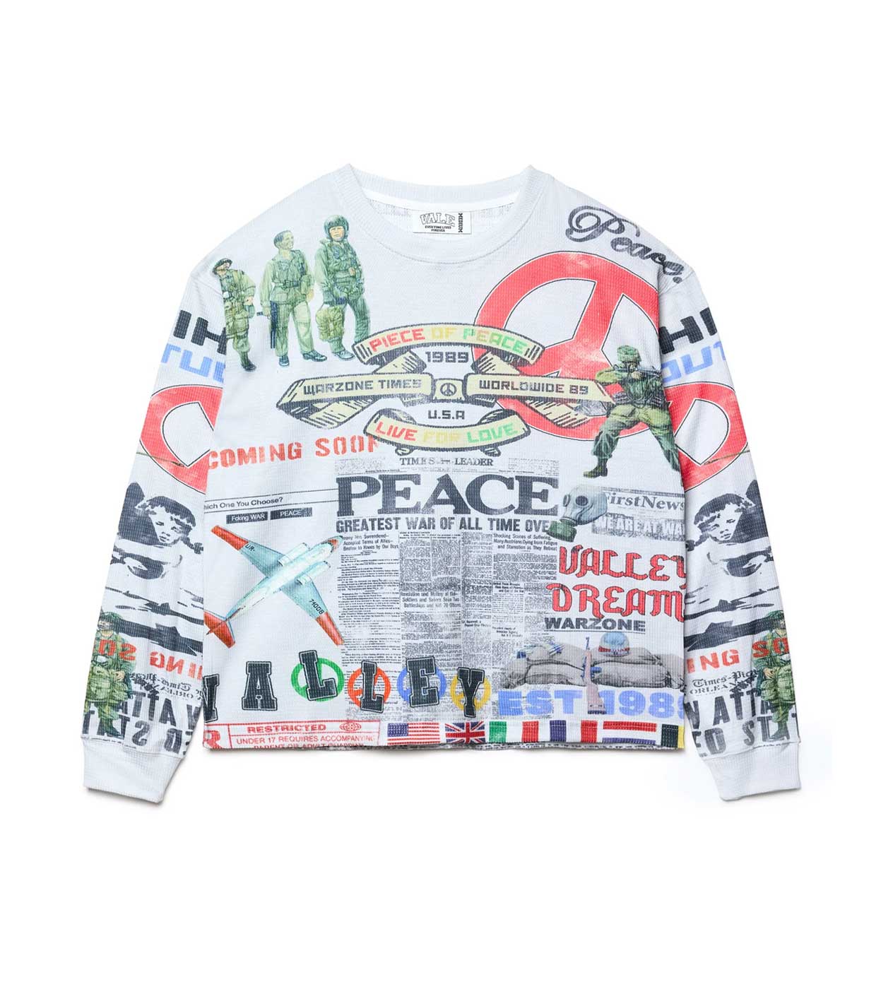 Vale Forever Peace Long Sleeve Tee White front view