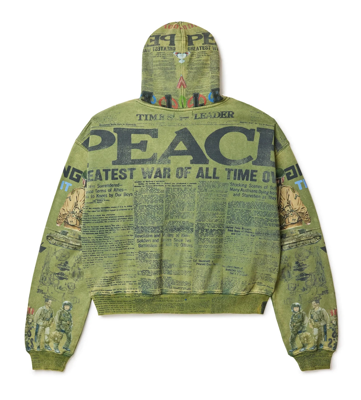 Vale Forever Peace Zip Up Hoodie Olive