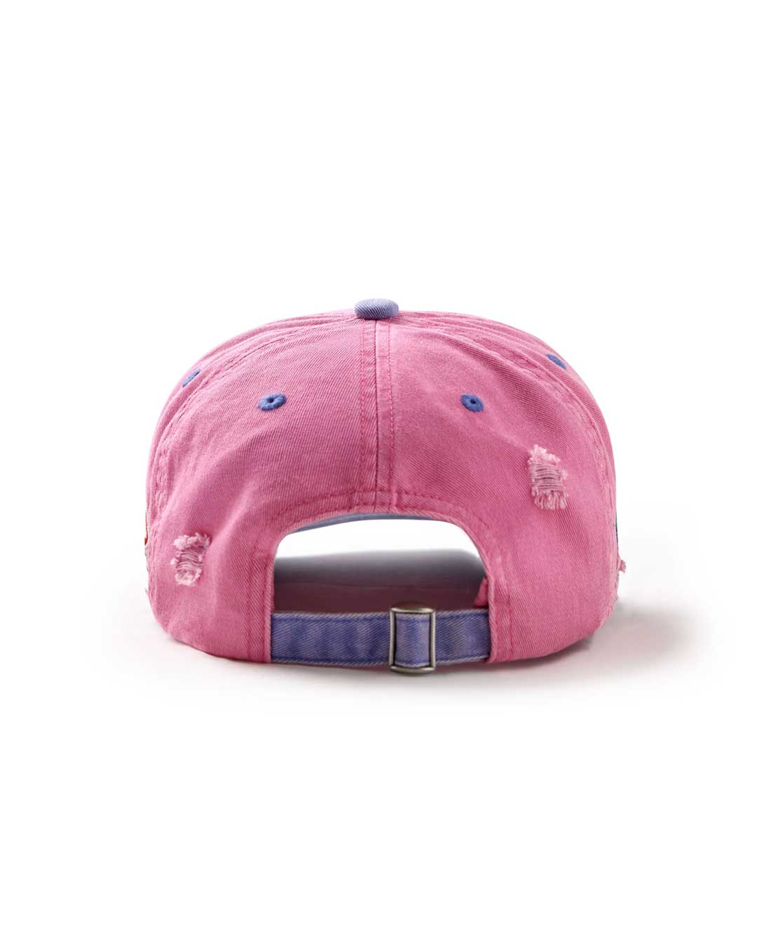 Vale Forever Piggy Bank Cap pink, back view with a lavender adjustable strap and metal slider