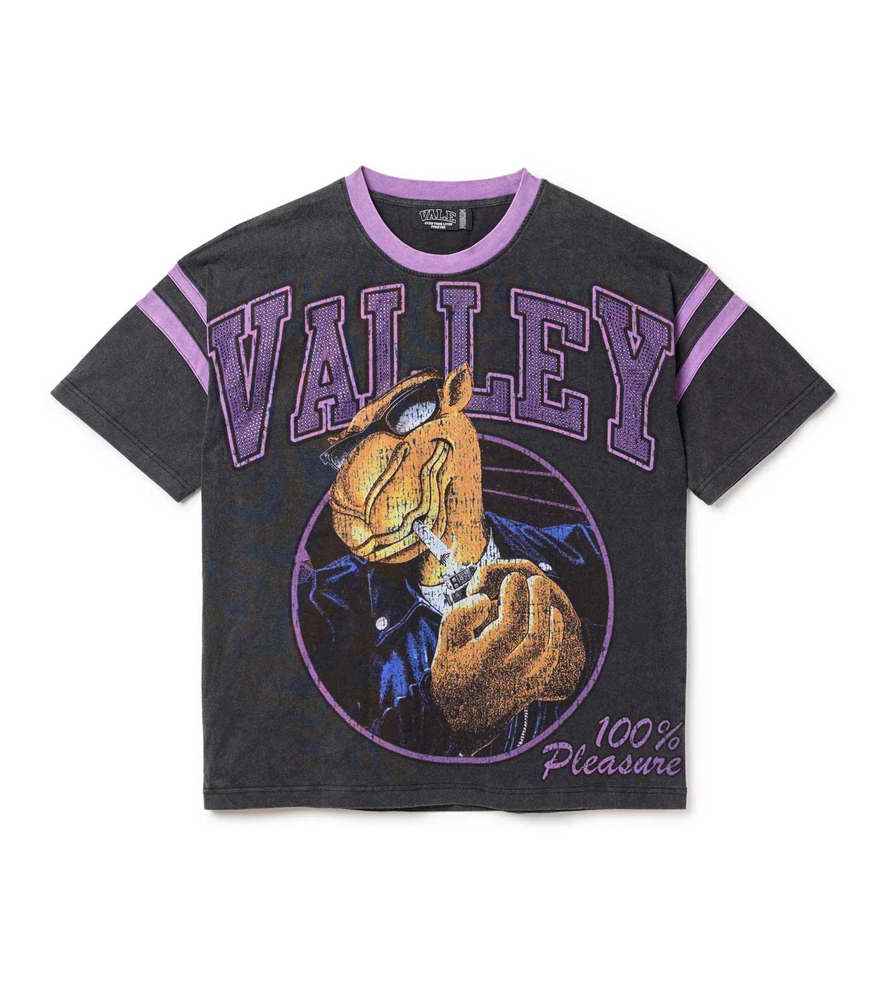 Vale Forever Purple Camel Bling Tee Black front view