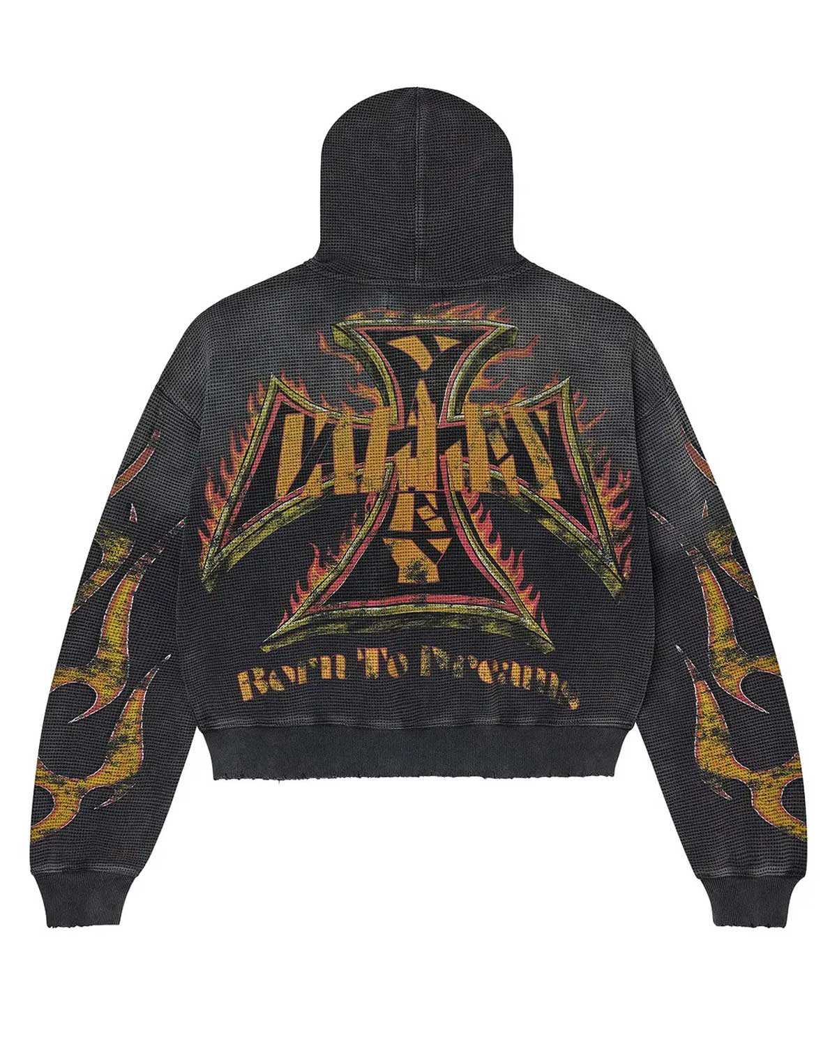Vale Forever Reborn Waffle Zip Up Hoodie Black – Restock AR