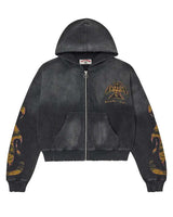 Vale Forever Reborn Waffle Zip Up Hoodie Black