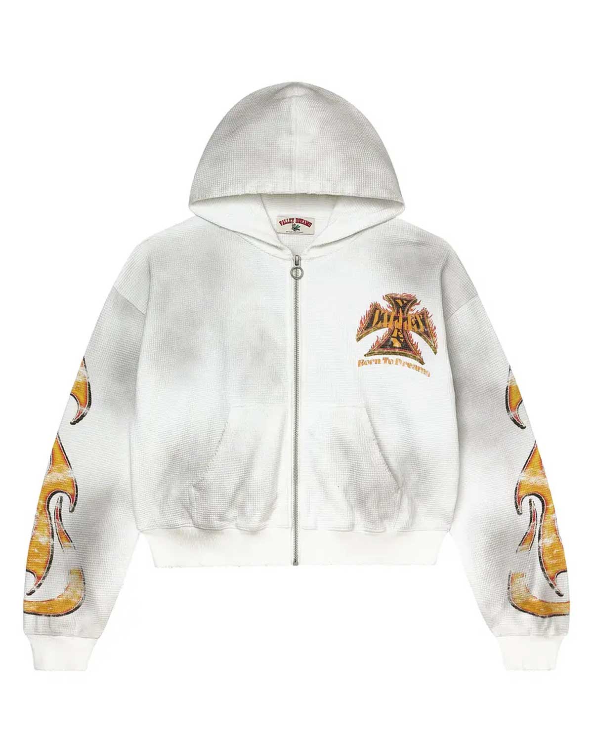 Vale Forever Reborn Waffle Zip Up Hoodie White