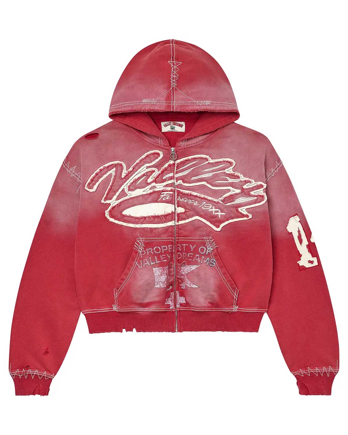 Vale Forever Religion Zip Up Hoodie Red