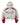 Vale Forever Rocket Zip Up Hoodie white, cream zip hoodie with red and lavender raglan racing panels and a faded Valley print, front view