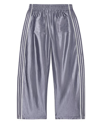 Vale Forever Sliver Surfer Swish Pants silver grey, back view showing the rear pockets and triple white side stripes