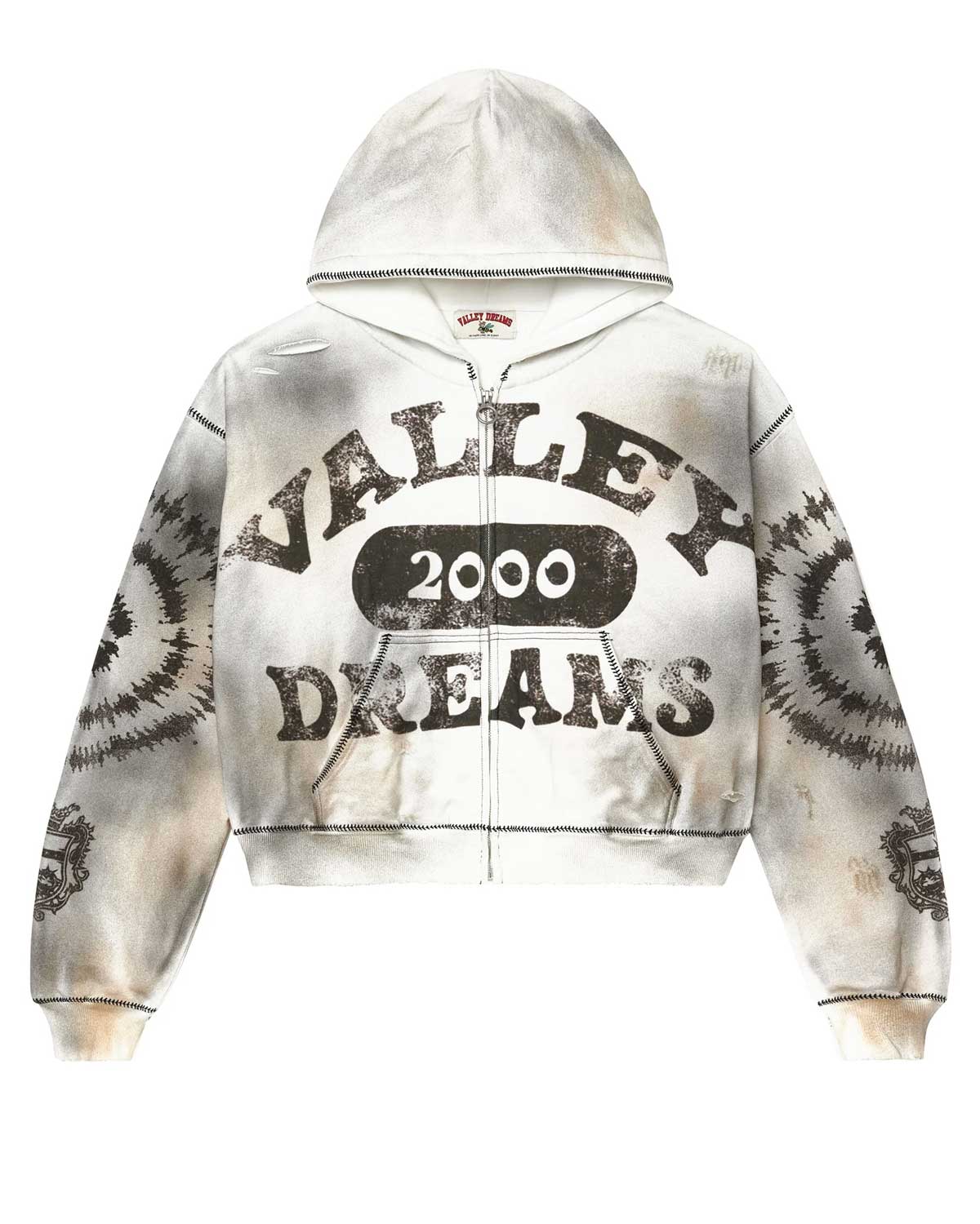 Vale Forever Spiral Zip Up Hoodie Ash Grey