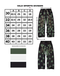 Vale Forever Starfall Denim Pants size chart, waist 30 to 40 measured in inches