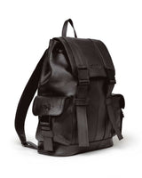 Vale Forever Tactician Backpack chocolate, three-quarter side view showing the depth and shoulder strap