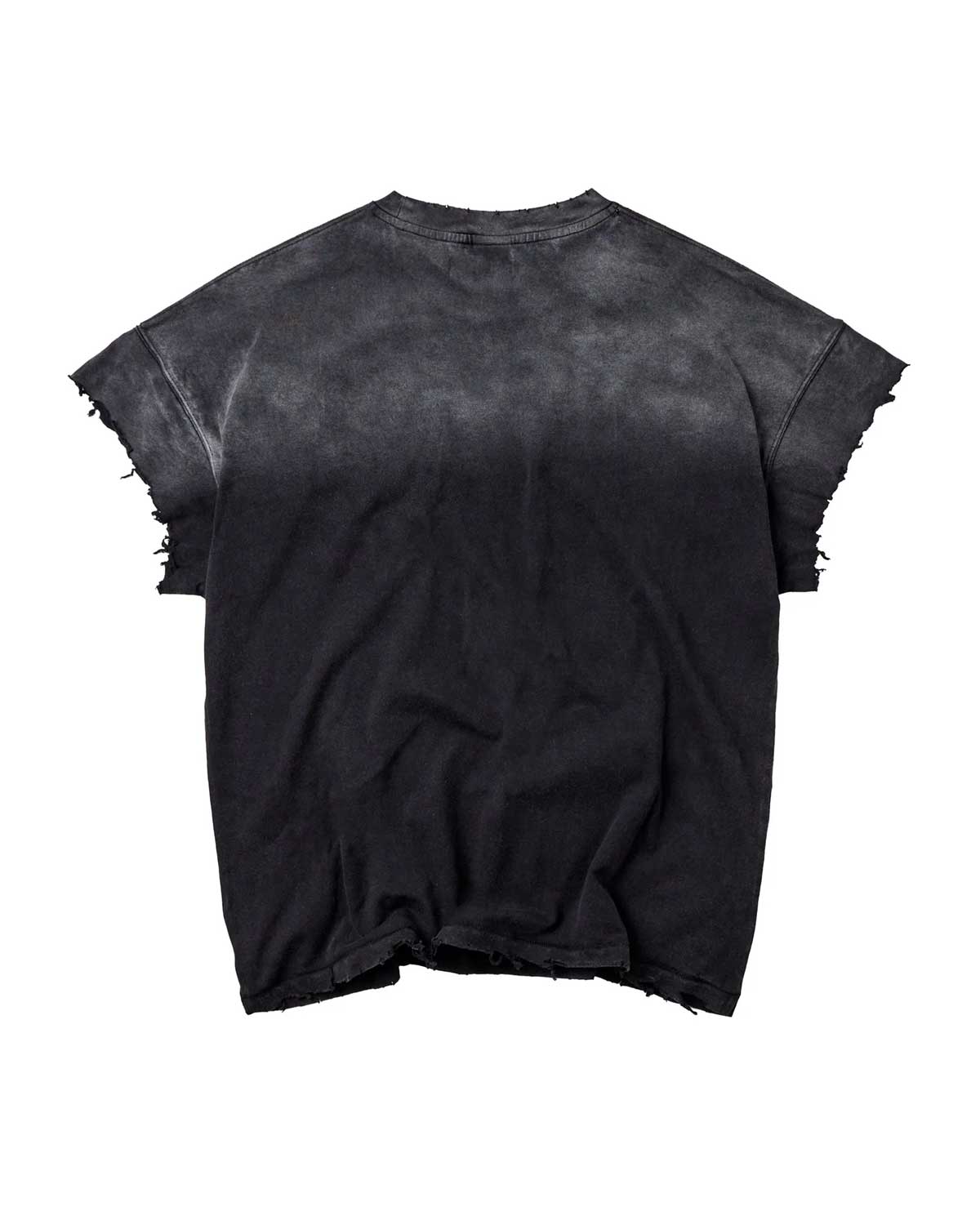Vale Forever Tiger Hood Tank black, plain washed black back with raw-cut sleeves and hem, back view