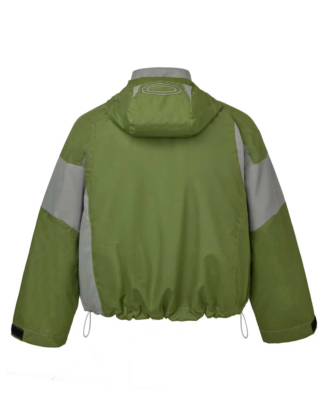 Vale Forever Touch Grass Jacket jungle green, back view with the embroidered oval Vale mark on the hood