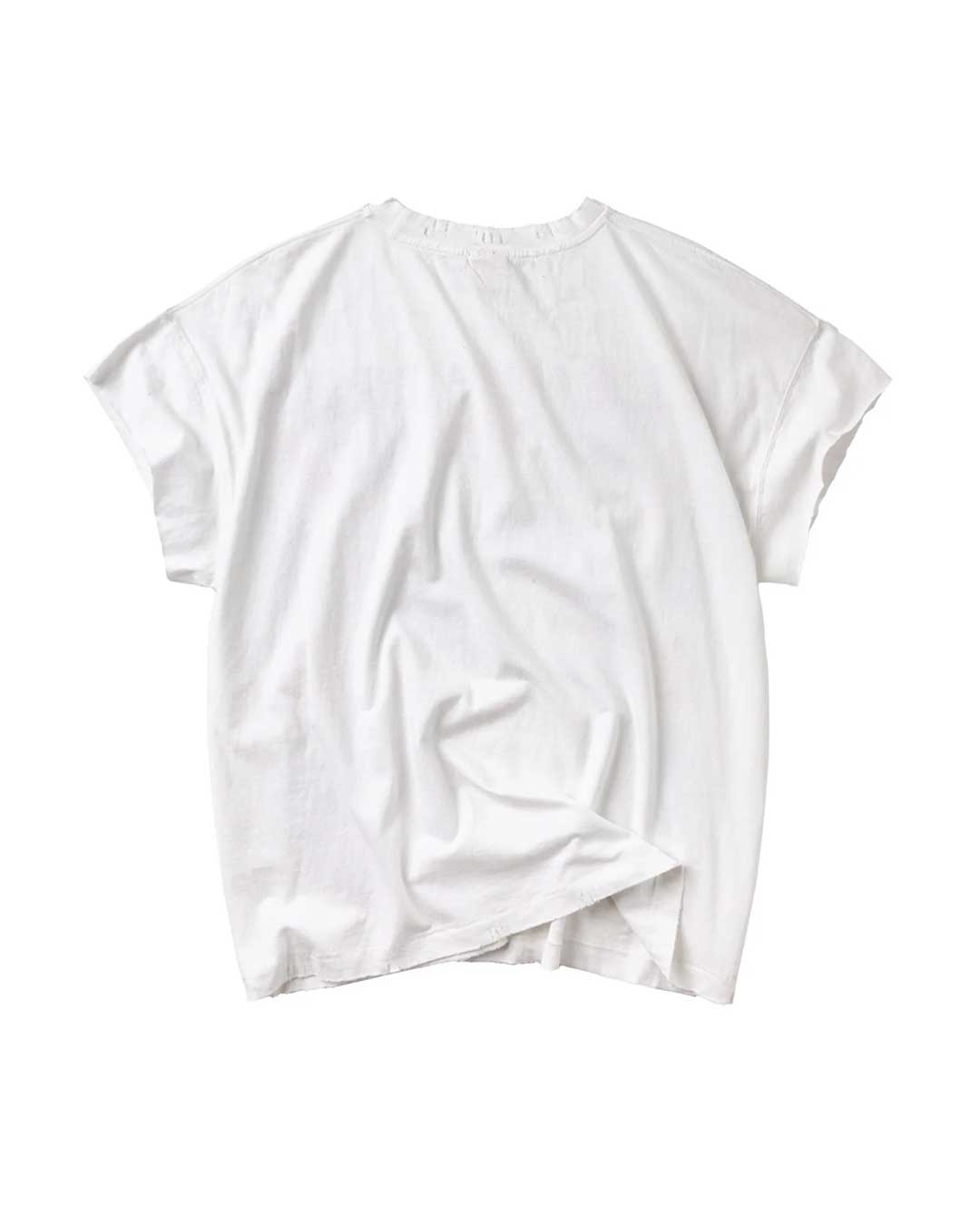 Vale Forever Trust Muscle Tee white, plain back view with rolled cap sleeves