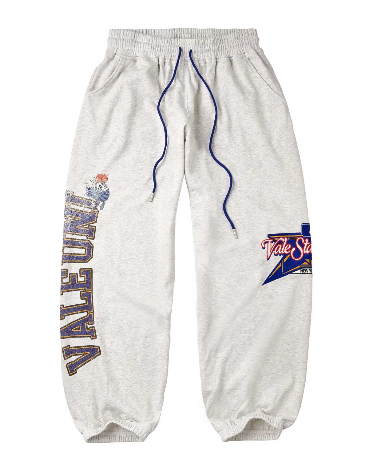 Vale Forever Uni Sweatpants grey, cotton-blend joggers with vertical Vale Forever logo, front view
