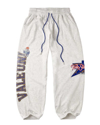 Vale Forever Uni Sweatpants grey, cotton-blend joggers with vertical Vale Forever logo, front view