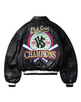 Vale Forever VS Champion Bomber black, Vale Series Champions globe and crossed bats crest, back view