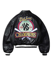 Vale Forever VS Champion Bomber black, Vale Series Champions globe and crossed bats crest, back view