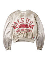Vale Forever Valemont Pullover Crewneck grey, faded crewneck with red collegiate lettering, front view