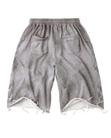 Vale Forever Valemore 3/4 Shorts grey, back view showing the two patch pockets and thrashed raw hem