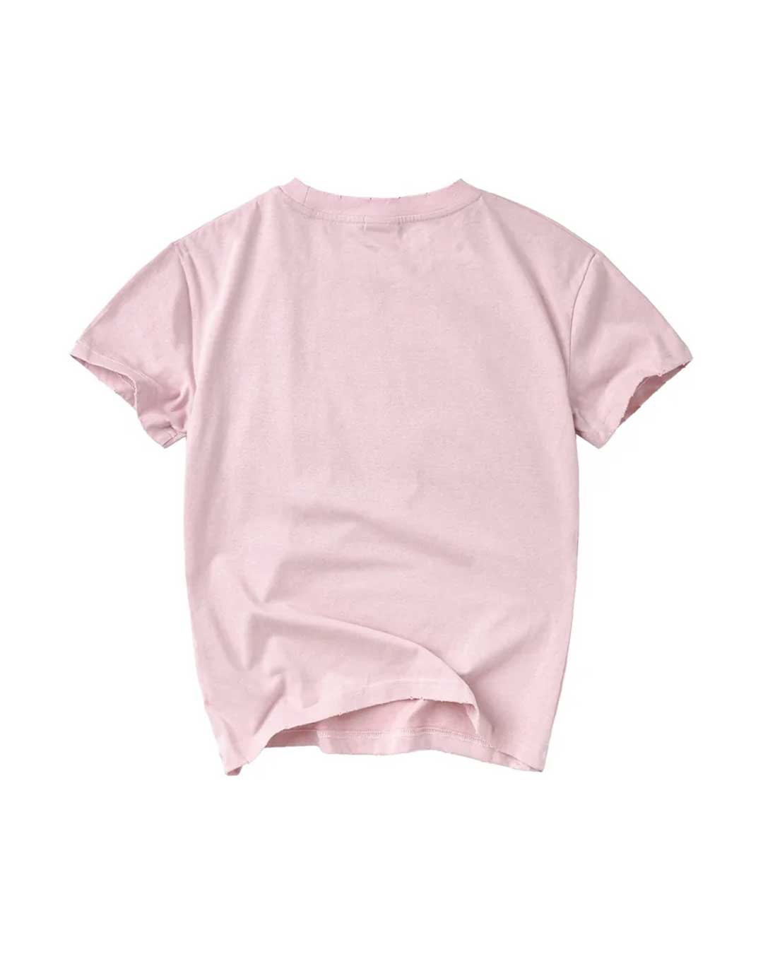 Vale Forever Valemore Femme Tee pink, plain pink back with a crew neck, back view