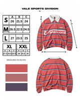 Vale Forever Valemore Rugby red, size chart with measurements