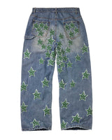 Vale Forever Valestar Denim Jeans blue, back view with star patches across the seat and legs