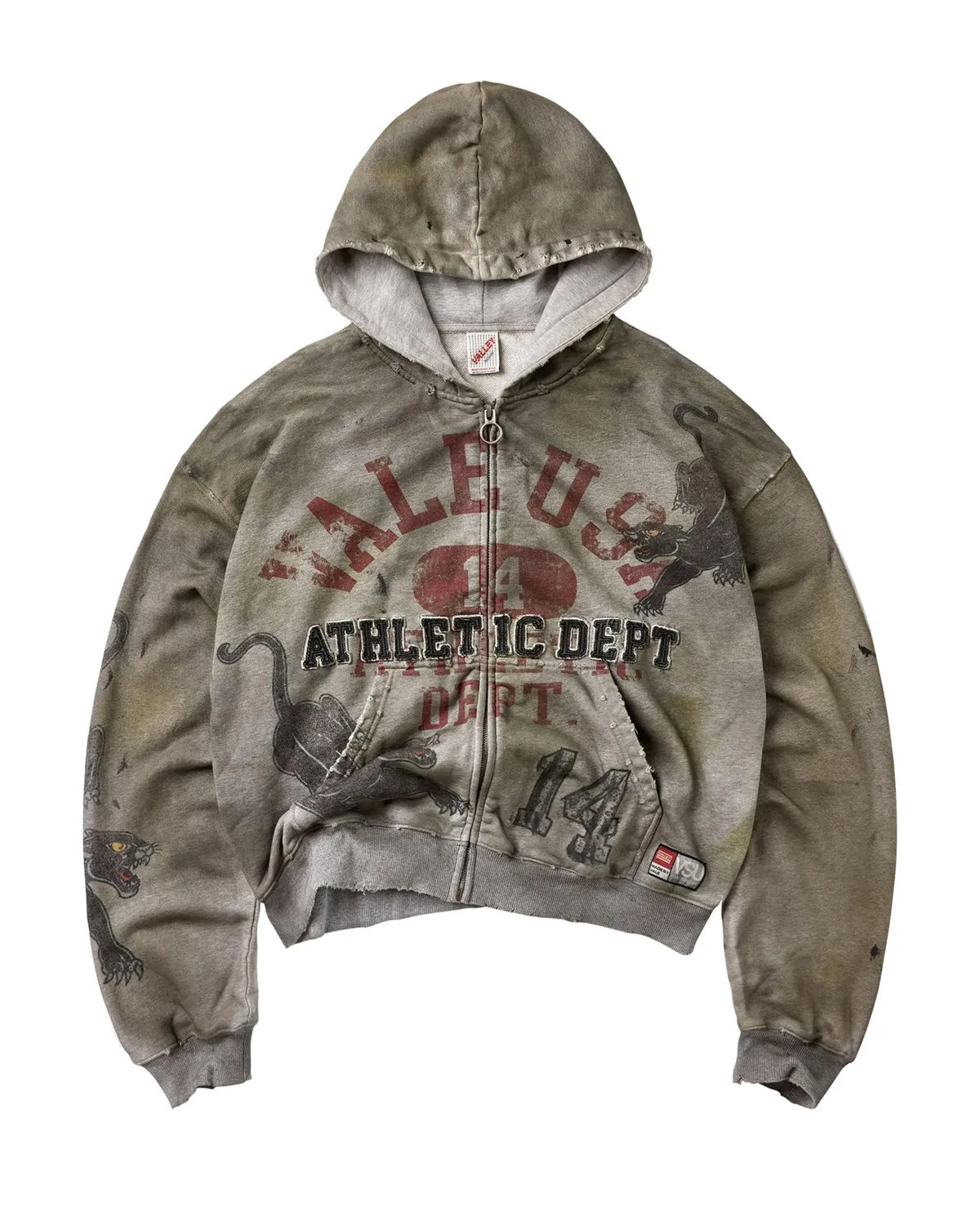 Vale Forever Varsity Zip Up Hoodie Grey