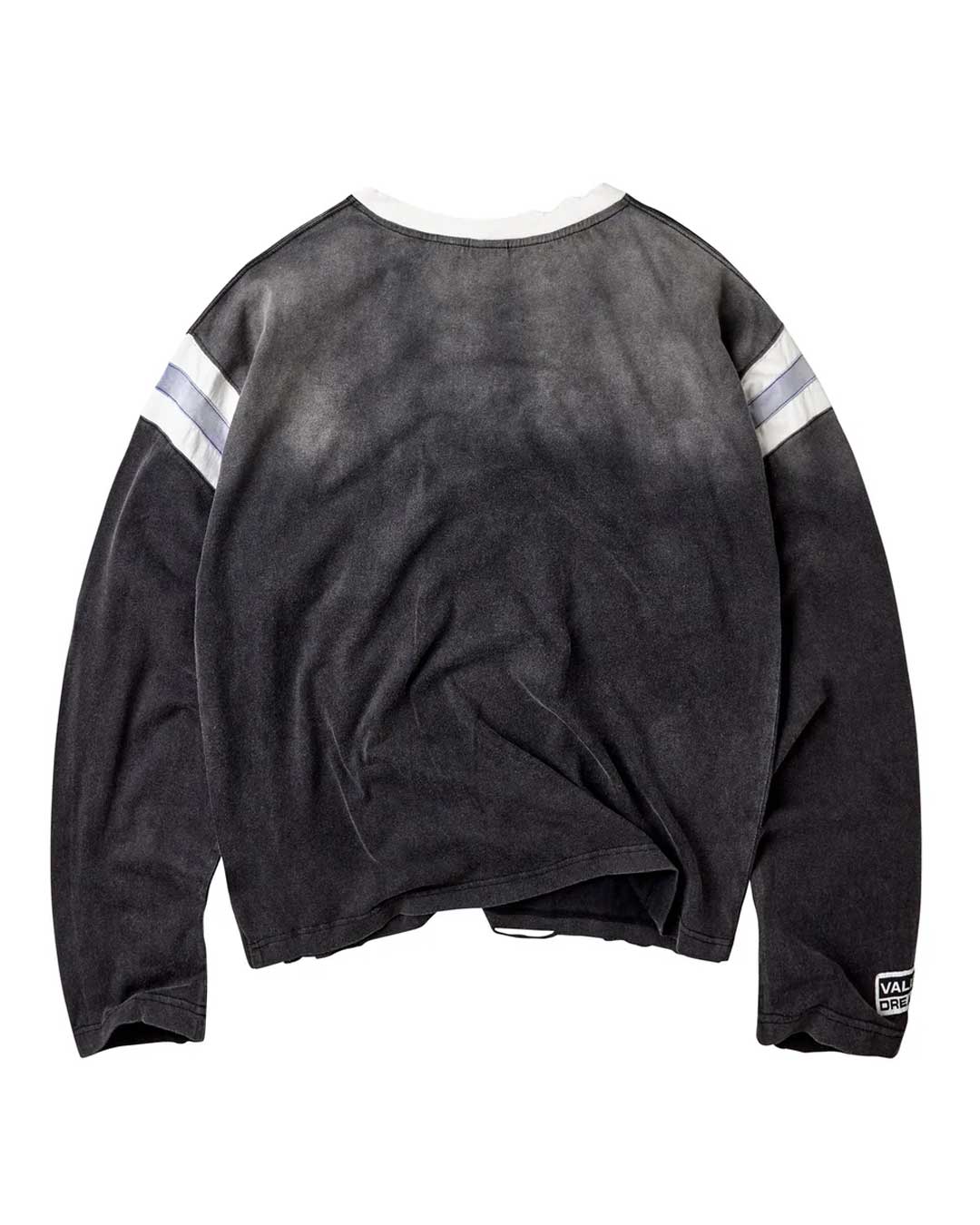 Vale Forever Vintage Jersey L/S black, back view with grey striped sleeve bands