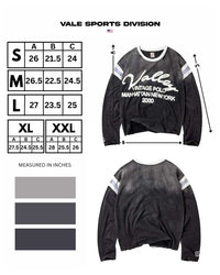 Vale Forever Vintage Jersey L/S black, size chart with measurements