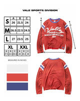 Vale Forever Vintage Jersey L/S red, size chart with measurements