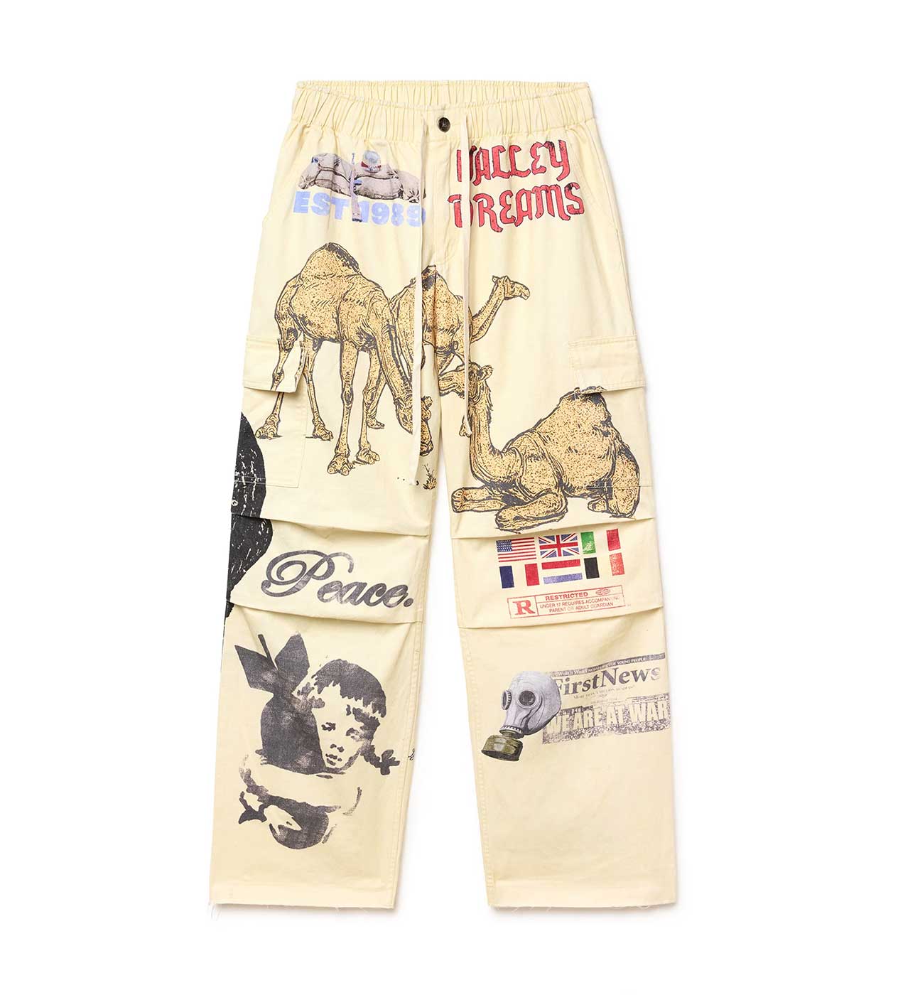 Vale Forever Warzone Parachute Cargos Cream front