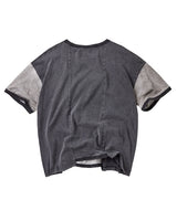 Vale Forever Zombie Tee black and grey, back view with grey sleeves and frayed hem