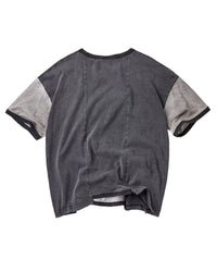 Vale Forever Zombie Tee black and grey, back view with grey sleeves and frayed hem
