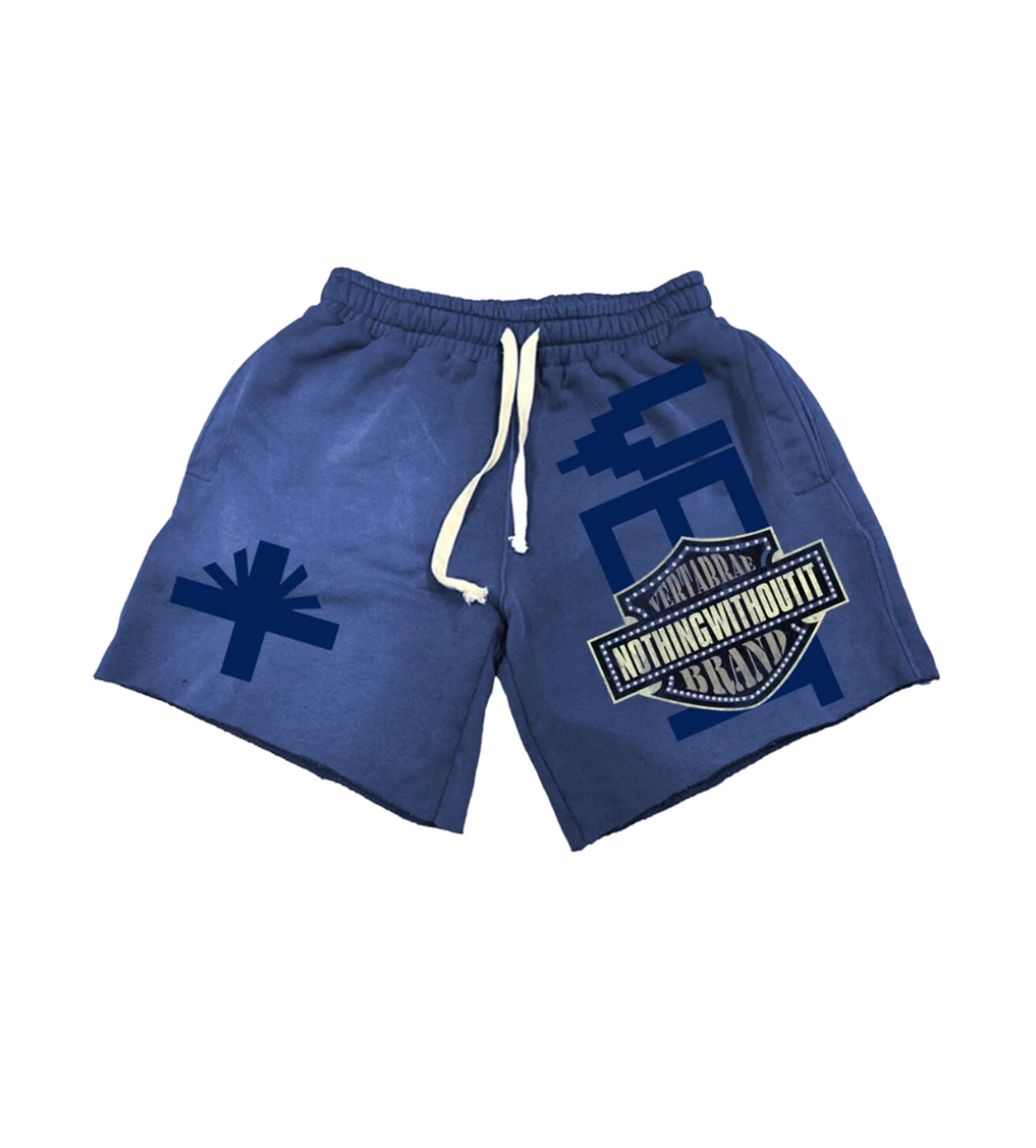 Vertabrae Blue Double Emblem Shorts