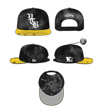 Vertabrae Distressed Hat Black/Yellow (Snapback)