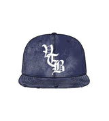 Vertabrae Distressed Hat Navy (Snapback) front view