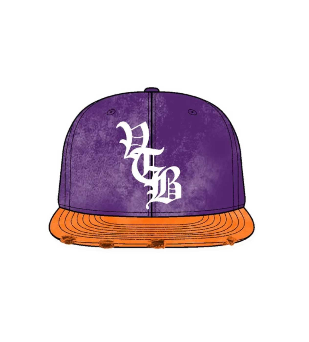 Vertabrae Distressed Hat Purple/Orange (Snapback)