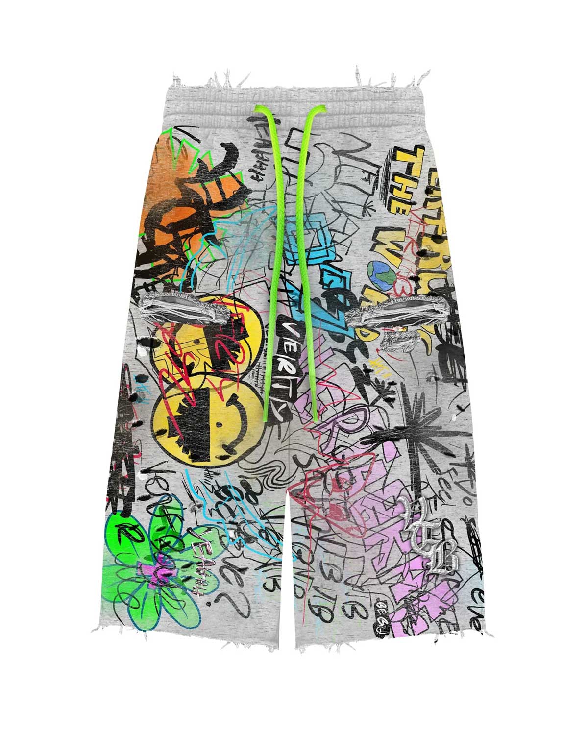 Vertabrae Graffiti Detention Shorts Grey