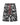 Vertabrae Grey Skull 3/4 Shorts, all-over greyscale cartoon skull print shorts with red drawcord, front view
