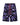 Vertabrae Purple Skull 3/4 Shorts, all-over purple cartoon skull print shorts with red drawcord, front view