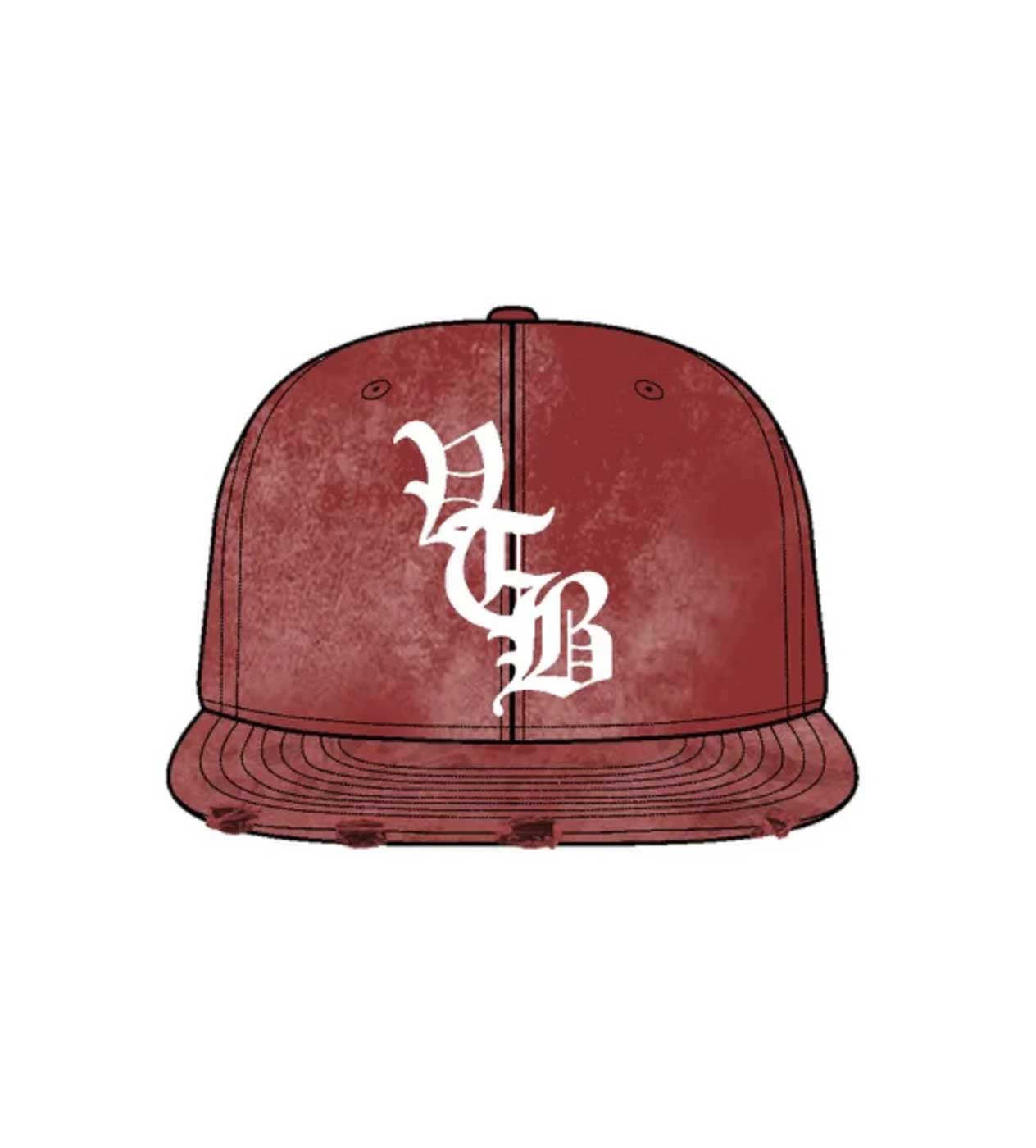 Vertabrae Red Distressed Hat (Snapback)