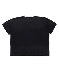 Vertabrae Vross Pain Tee Black, plain black back with a white ringer collar, back view