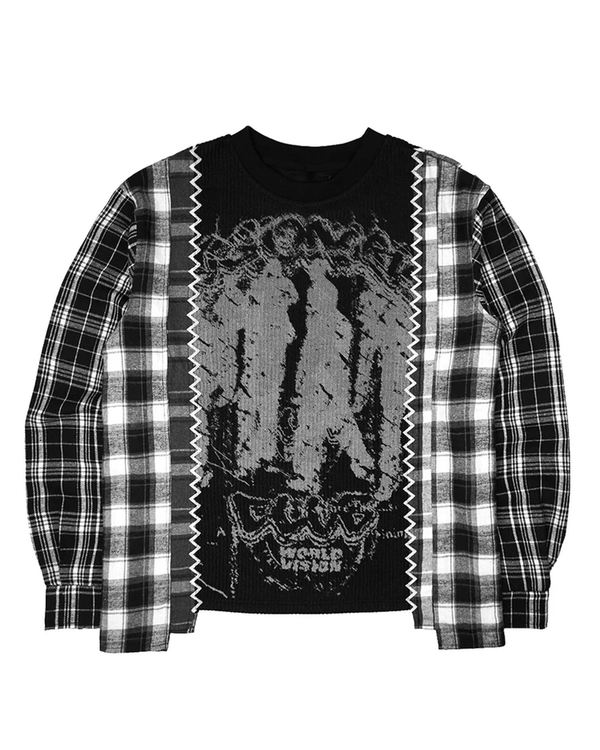 Visionary Club Harvest Patchwork Knitted Flannel Black