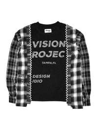 Visionary Club Harvest Patchwork Knitted Flannel Black
