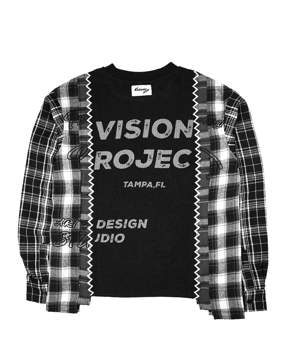 Visionary Club Harvest Patchwork Knitted Flannel Black